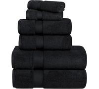 Superior Collection - Ensemble de Serviettes de Bain très Douces et absorbantes, Coton, Noir, Lot de 2