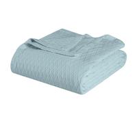 Superior Couverture tissée en diamant, housse 100 % coton pour la maison, le canapé, le lit, couvertures douces et chaudes, esthétiques, housses confortables, confortables et mignonnes, essentiels de literie décoratifs, très grand lit californien, turquoise