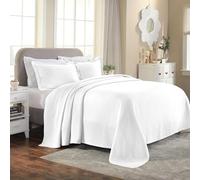 Superior Couvre-lit en Coton, Blanc, Grand lit