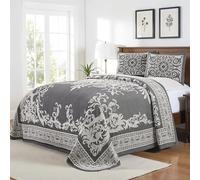 Superior Couvre-lit en Coton, Gris Anthracite, très Grand lit
