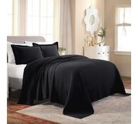 Superior Couvre-lit en Coton, Noir, King Size