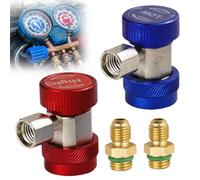 Superior Efficiency R134a Adaptateur de réfrigérant et raccords de tuyau, coupleurs haute et basse pression pour entretien et recharge, adaptateur de coupleur rapide R134a, adaptateurs R134a réglables