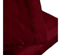 Superior - Ensemble 2 taies d'oreiller Coton Premium à 1000 Fils au Pouce carré, Couche Simple, uni, Bordeaux