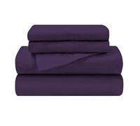 Superior SH Parure Flanelle de Coton, pour lit Double, Couleur Unie, Violet, 33x15,2x25,4 cm