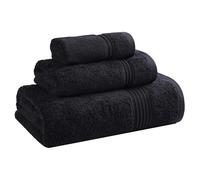 Superior - Ensemble de Serviettes, Coton, Noir, 3 pièces