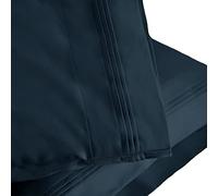 Superior - Ensemble de taies d'oreiller, 51 x 102 cm, Unies 2 pièces, Coton Premium, Couche Simple, 1000 Fils au Pouce carré, Bleu Marine