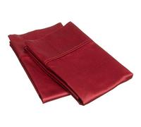 Superior - Ensemble de taies d'oreiller, 51 x 76 cm, Unies, 2 pièces, 100% Coton, Couche Simple, 800 Fils au Pouce carré, Bordeaux