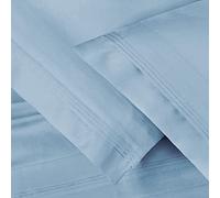 Superior - Ensemble de taies d'oreiller Unies, 51 x 102 cm, 2 pièces, Coton, Couche Simple, 650 Fils au Pouce carré, Bleu bébé