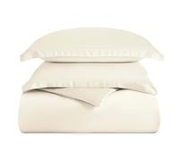 Superior - Ensemble édredon, 269 x 234 cm, uni 100% Modal de hêtre, Couche Simple, 300 Fils au Pouce carré, Ivoire/