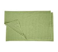 Superior Ensemble Tapis de Bain à Ligne, 100% Coton peigné, Vert terrasse, 22 x35 Pouces, 2 pièces