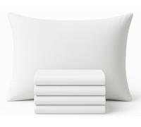 Superior Linen - Lot de 4 housses de coussin en coton égyptien 200 fils au pouce carré, blanc, 50 x 75 cm