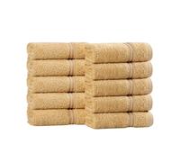 Superior Lot de 10 Petites Serviettes absorbantes en Coton égyptien pour Spa, Salle de Bain, Salle de Bain d'invités ou AirBnb, Articles Essentiels pour la Maison (doré)