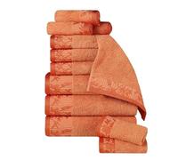 Superior Lot de 12 Serviettes en Coton à Motif Floral Jacquard Dobby, à séchage Rapide, décoration de Salle de Bain, Douche, Bain, Comprend 3 Corps, 3 Mains, 6 Serviettes pour Le Visage, Collection