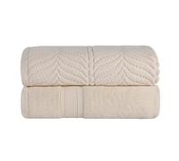 Superior Lot de 2 draps de Bain en Coton à Chevrons, zéro Torsion, Grandes Serviettes absorbantes, luxueuses, Douces et à séchage Rapide, Douche, Spa, hôtel, Piscine, Salle de Bain d'invités,