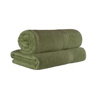 Superior Lot de 2 draps de Bain en Coton égyptien Ultra Doux, épais, Pelucheux et Absorbant, pour Salle de Bain d'invités, hôtel, Spa - Vert forêt