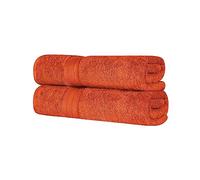 Superior Lot de 2 draps de Bain Solides à Longues Fibres 100% Coton peigné 700 g/m² pour Salle de Bain, Douche, Cuisine, Super Doux, Pelucheux, très absorbants, Assortiment de 2 pièces, grès