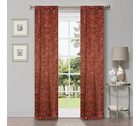 Superior Lot de 2 Rideaux occultants Thermiques de Style bohème Moderne avec Passe-Tringle pour Chambre à Coucher, Motif Feuilles, 66 x 213,4 cm, cuivre Ancien