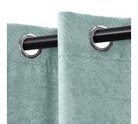 Superior Lot de 2 Rideaux occultants Thermiques pour fenêtre avec œillets, Motif Vagues géométriques Modernes avec œillets, 106,7 x 160 cm (l x L), Bleu Sarcelle