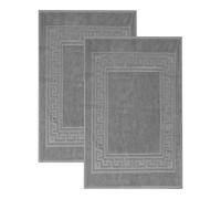 Superior Lot de 2 Tapis de Bain de qualité hôtelière et Spa, 100% Coton, argenté, 55,9 x 88,9 cm