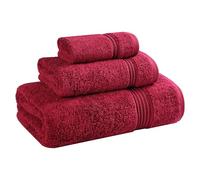 Superior Lot de 3 Serviettes en Coton Bordeaux