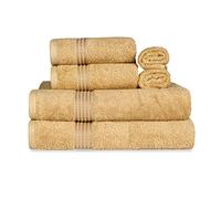Superior Lot de 6 Serviettes de Bain de Luxe en Coton égyptien de qualité supérieure, doré