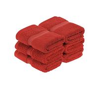 Superior Lot de 6 Serviettes en Coton égyptien pour Le Visage, Rouge
