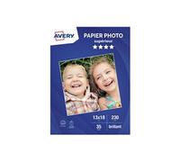 Avery Papier photo A4 230/m² brillant - 35 feuilles - Jet d'encre, séchage instantané, FSC