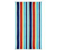 Superior Serviettes de Plage de Luxe 100% Coton - Serviette de Plage surdimensionnée 450 g/m² - Rayures Multicolores (86,4 x 162,6 cm)