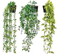 Superior Shine Lot de 2 plantes artificielles à suspendre avec pot, faux lierre décoratif, plantes artificielles en pot pour décoration d'intérieur, extérieur, mur, terrasse, bureau, étagère