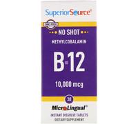 Superior Source, Méthylcobalamine B-12, B-6 & Acide Folique, 5 000 mcg, 60 Comprimés MicroLingual à Dissolution Instantanée