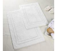 Superior - Tapis de Bain antidérapant en Coton, 2 pièces, Blanc
