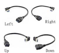 superior ZRL® USB 3.0 Angle 90 degré rallonge câble mâle à Femelle Cordon d'adaptateur 15cm USB mâle à Droite Femelle Gauche vers Le Haut Angle