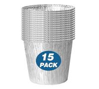 Superjackwang Lot de 15 doublures de seau à graisse en aluminium pour Traeger Traeger Pro Series, Pit Boss, granulés de fumée, accessoires de barbecue
