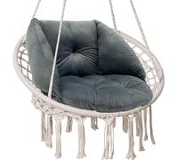 SuperKissen24. Coussin de Fauteuil Suspendu - Coussin Fauteuil Jardin - Oreillers de Oeuf Suspendu - Coussin Rond - Oreiller Moelleux - Anthracite