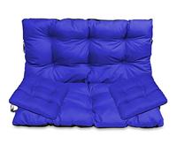 SuperKissen24. Coussin Dossier pour Banc de Jardin Canapé - 100x50 cm et Appui 100x60 cm + 2X 45x45 cm Coussin pour Chaise de Jardin - Intérieur/Extérieur - Imperméable - Bleuet