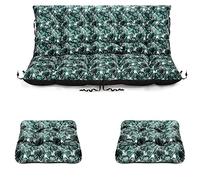 SuperKissen24. Coussin Dossier pour Banc de Jardin Canapé - 100x50 cm et Appui 100x60 cm + 2X 45x45 cm Coussin pour Chaise de Jardin - Intérieur/Extérieur - Imperméable - Exotic
