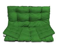 SuperKissen24. Coussin Dossier pour Banc de Jardin Canapé - 100x50 cm et Appui 100x60 cm + 2X 45x45 cm Coussin pour Chaise de Jardin - Intérieur/Extérieur - Imperméable - Vert