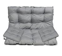 SuperKissen24. Coussin Dossier pour Banc de Jardin Canapé - 100x50 cm et Appui 100x60 cm + 2X 45x45 cm Coussin pour Chaise de Jardin - Intérieur/Extérieur - Imperméable - Gris