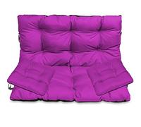 SuperKissen24. Coussin Dossier pour Banc de Jardin Canapé - 100x50 cm et Appui 100x60 cm + 2X 45x45 cm Coussin pour Chaise de Jardin - Intérieur/Extérieur - Imperméable - Fuchsia