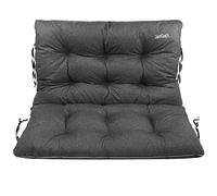SuperKissen24. Coussin Dossier pour Banc de Jardin Canapé 100x60x50 cm - Bain de Soleil - Intérieur/Extérieur - Imperméable - Lin Noir