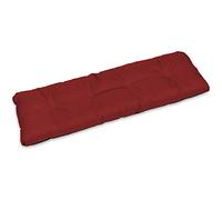 SuperKissen24. Coussin Dossier pour Banc de Jardin Canapé - 120x38 cm - Intérieur/Extérieur - imperméable - Rouge foncé