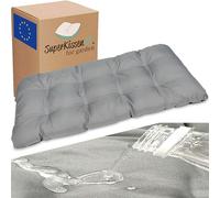 SuperKissen24. Coussin Dossier pour Banc de Jardin Canapé - 140x50 cm - Intérieur/Extérieur - imperméable - Gris