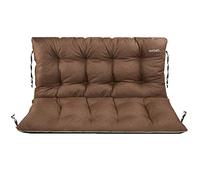 SuperKissen24. Coussin Dossier pour Banc de Jardin Canapé 140x60x50 cm - Bain de Soleil - Intérieur/Extérieur - Imperméable - Lin Marron