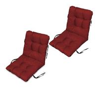 SuperKissen24 Coussin Dossier pour Chaise Longue, Banc de Jardin - Lot de 2-96x48 cm - Bain de Soleil - imperméable - Rouge foncé