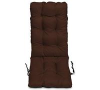 SuperKissen24. Coussin Dossier pour Chaise Longue, Siège, Banc de Jardin, Canapé - 123x48 cm - Bain de Soleil - Intérieur/Extérieur - imperméable - Marron