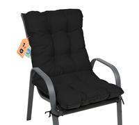 SuperKissen24. Coussin Dossier pour Chaise Longue, Siège, Banc de Jardin, Canapé - 96x48 cm - Bain de Soleil - Intérieur/Extérieur - imperméable - Noir