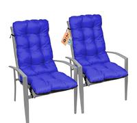 SuperKissen24. Coussin Dossier pour Chaise Longue, Siège, Banc de Jardin, Canapé - Lot de 2-123x48 cm - Bain de Soleil - Intérieur/Extérieur - imperméable - Bleuet