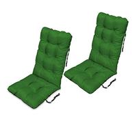 SuperKissen24. Coussin Dossier pour Chaise Longue, Siège, Banc de Jardin, Canapé - Lot de 2-123x48 cm - Bain de Soleil - Intérieur/Extérieur - imperméable - Vert