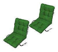 SuperKissen24. Coussin Dossier pour Chaise Longue, Siège, Banc de Jardin, Canapé - Lot de 2-96x48 cm - Bain de Soleil - Intérieur/Extérieur - imperméable - Vert