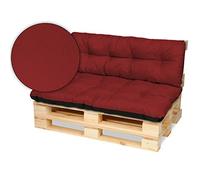 SuperKissen24. Coussin Dossier pour Palette Canapé 120x80 cm et Appui 120x38 - Intérieur/Extérieur - imperméable - Rouge foncé